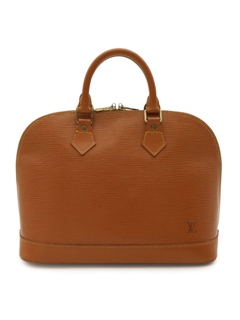 Louis Vuitton Epi Alma Handbag Leather Cipango Gold Brown Camel